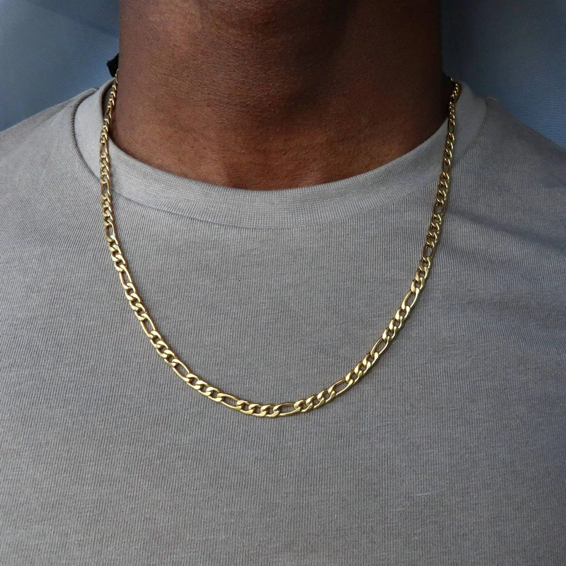 

2021 Fashion Classic Figaro Chain Necklace Men Stainless Steel Long Necklace For Men Women Chain Jewelry