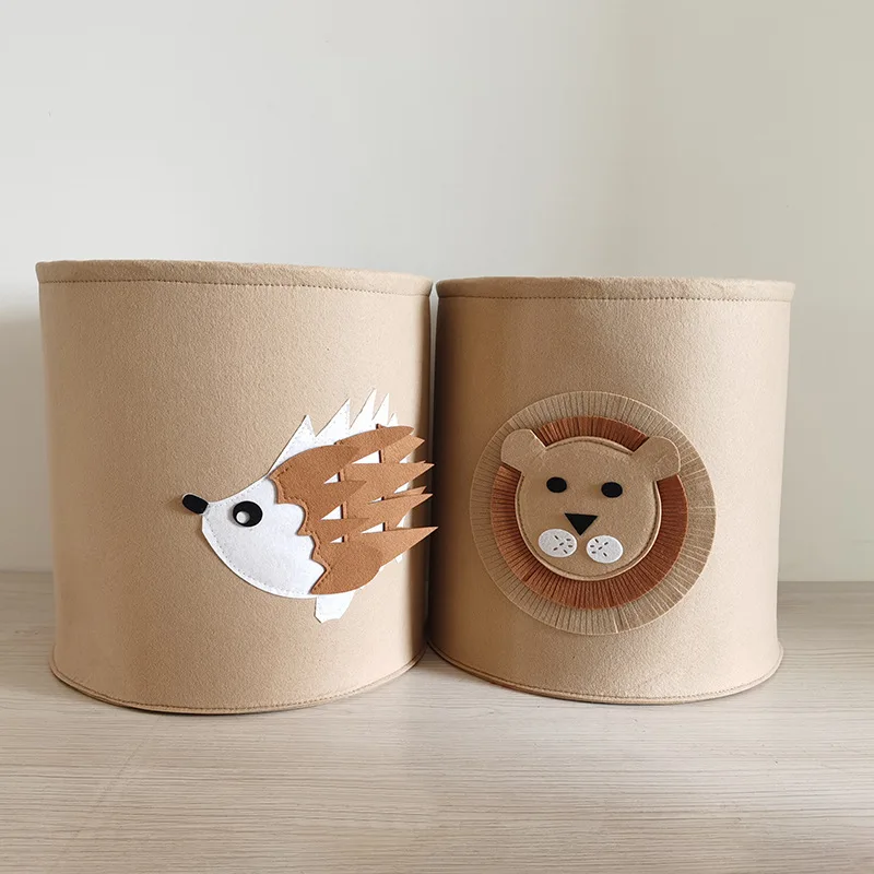 

Большая корзина для хранения из войлока в виде льва, детская игрушка, мультяшный нетканый ящик для хранения, складная корзина из войлока для...