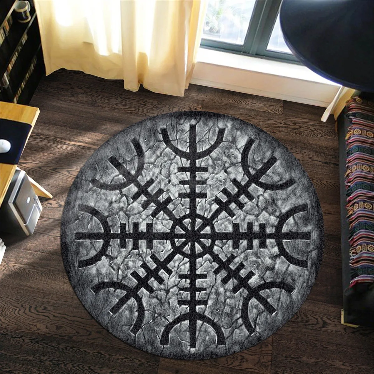 

Viking Style Carpet Helm Of Awe 3D All Over Printed Rug Non-slip Mat Dining Living Room Soft Bedroom Carpet