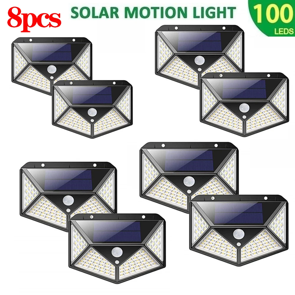 

100 Led Solar Light Outdoor Solar Wall Lamp LED Bulb IP65 PIR Motion Sensor Lampara Solar Lighting Garden Decoration Lights