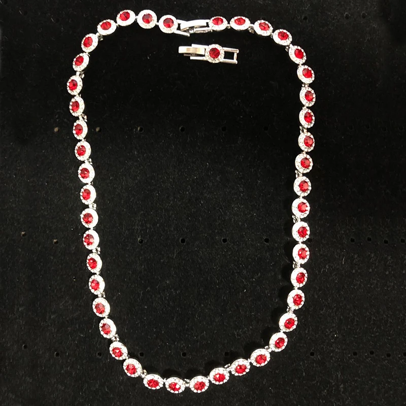 

Fashion Jewelry SWA New ANGELIC NECKLACE Charming Red Round Crystal Decoration Female Trend Luxury Jewelry Romantic Gift