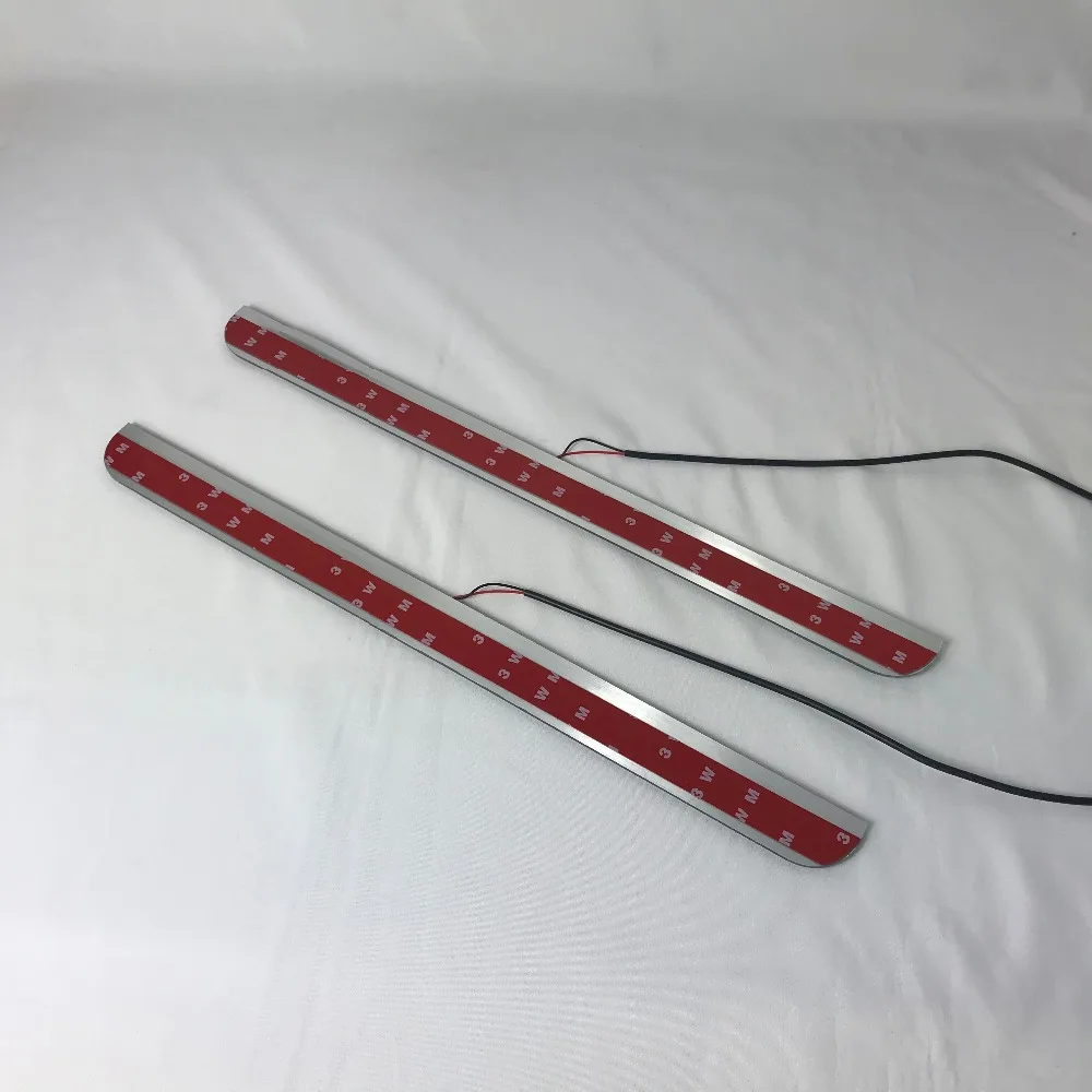 

Osmrk led moving door scuff for subaru wrx sti dynamic door sill plate flat lining overlays guards flowing/fixed light