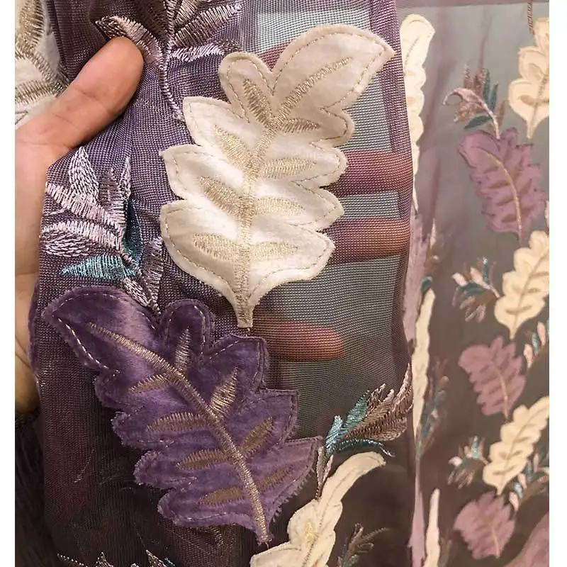 

Custom Velvet Curtains Simple Modern Embroidery Stitching Blackout Drapes/Curtains for Bedroom Living Room