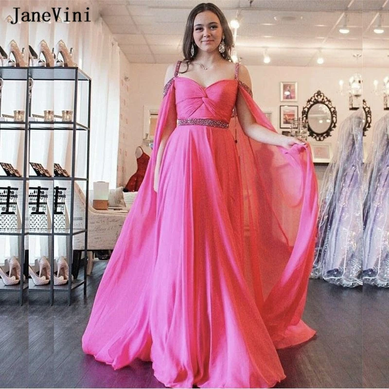 Очаровательное розово-Красное Длинное Платье jaevini для выпускного вечера с