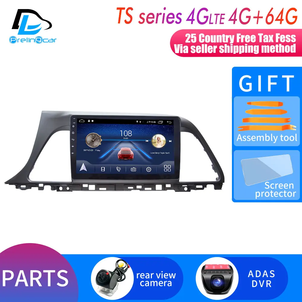 TS player 4G64G DVR 4G Lte Android 9,0 Автомобильная Мультимедийная навигационная система gps dvd-плеер для hyundai sonata 9 gernation ips экран Радио стерео - Цвет: TS player 4G64G DVR