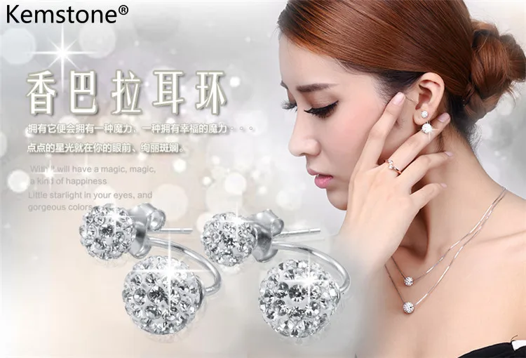 Kemstone элегантные медные посеребренные серьги с цирконием кубической огранки