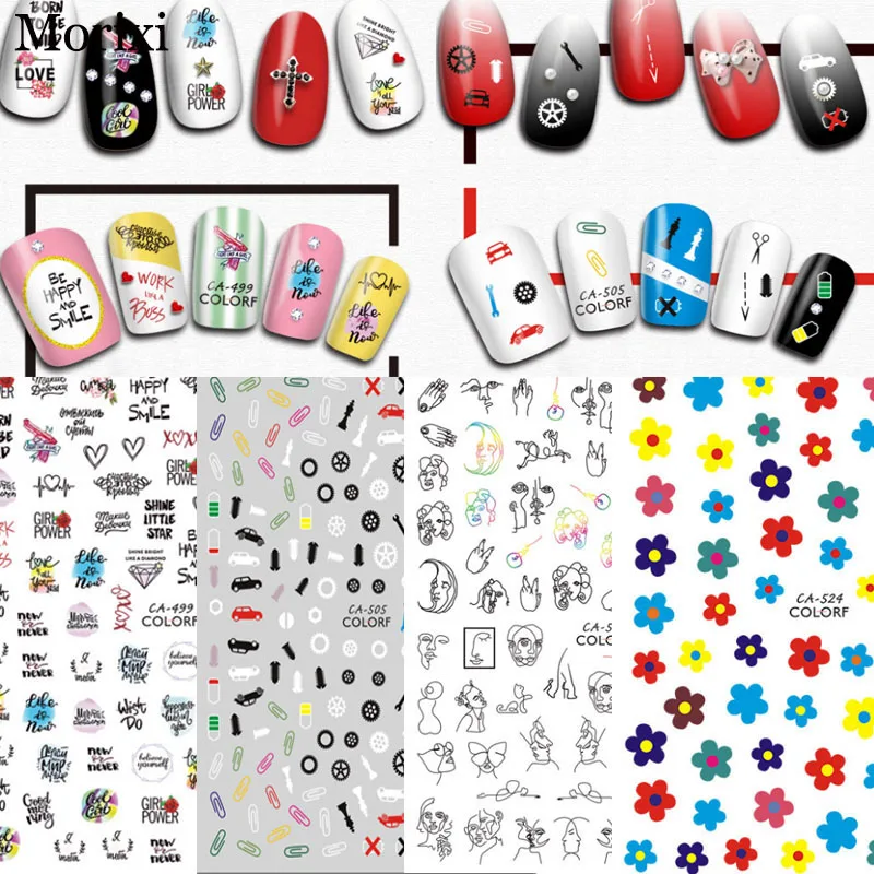 Элегантный стиль стикер для дизайна ногтей 3D Маникюр цветы фрукты