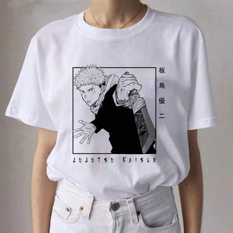 

Japanese Anime Jujutsu Kaisen T Shirt Men Kawaii 2021 New Summer Tops Yuji Itadori Graphic Tees Cool Cartoon Unisex T-shirt Male