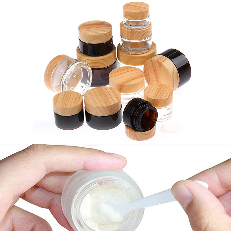 

5g/10g/15g/20g/30g/50g Glass Empty Jars For Cream Make-Up Skin Care Container Refillable Bottles Cosmetic Packing