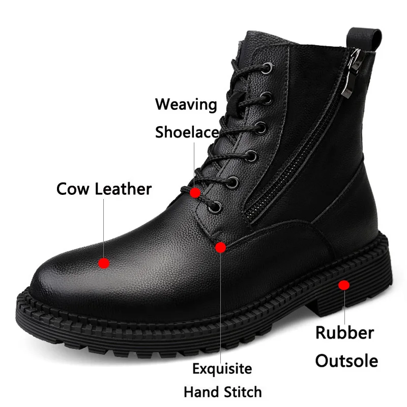 JUNJARM/модные мужские ботинки высококачественные зимние ботильоны из натуральной