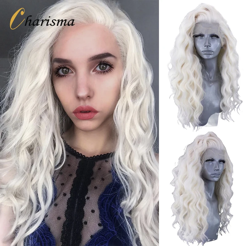 

Charisma Synthetic Lace Front Wig 613 Honey Blonde Wig With Natural Hairline Glueless Pink Wigs For Black Women