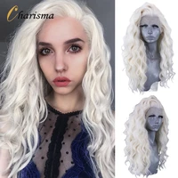 charisma synthetic lace front wig 613 honey blonde wig with natural hairline glueless pink wigs for black women