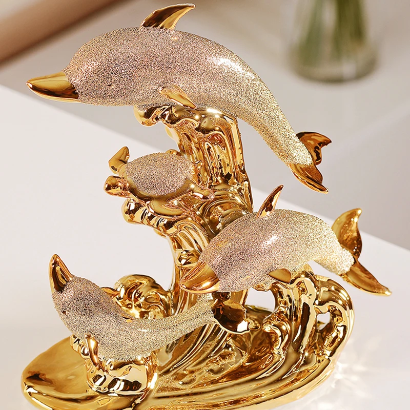 

Aligift European Style Living Room Wine Cabinet Decorations Ceramic Crafts Creative Home Cabinet Jewelry Gold Animal Decorations