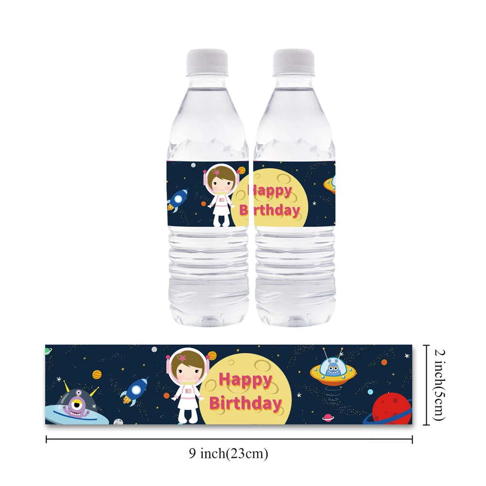 Космос астронавт Девушка Вечерние этикетка для бутылки День рождения украшения