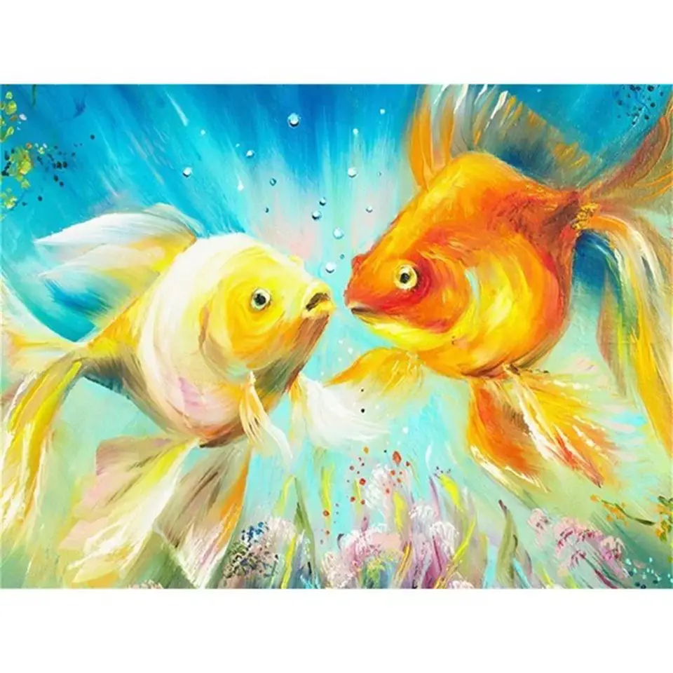

Diamond Painting New Animal Diamond Embroidery Sale Golden Fish Pictures of Rhinestones Full Square/Round Mosaic Handcraft BM146