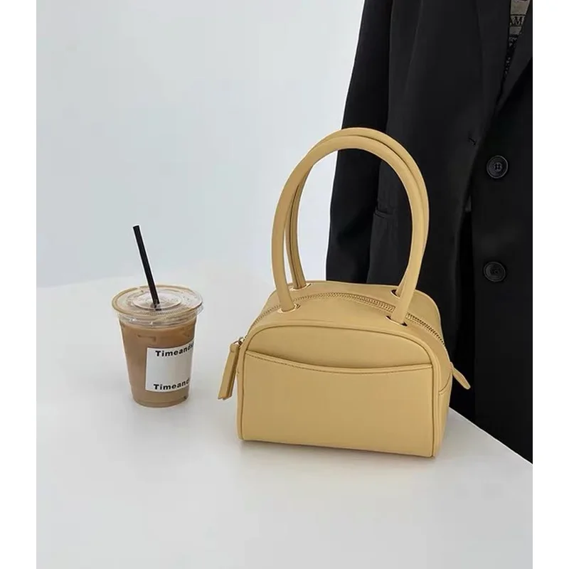 

2021 New Hot Ins Women's Bag Female Top Handle Handbags PU Leather Youth Pillow Bag Korean Zipper Ladies Mini Bags