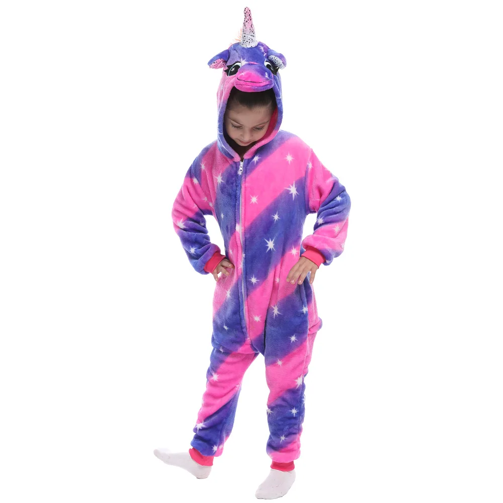 Panda Leopard Unicorn Pajamas One Piece Hooded Onesie for Kids Baby Sleepwear Homewear Children Pyjamas Kigurumi Pajama |
