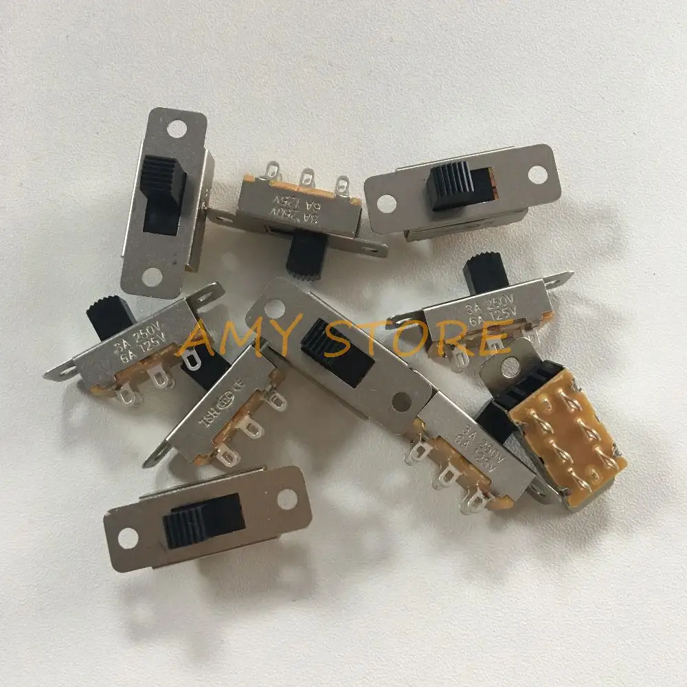 2500 шт. SS-22L05 8 мм высотой ручки ВКЛ/ВЫКЛ 2 позиции 2P2T 6 шпильки PCB Панель ползунковый