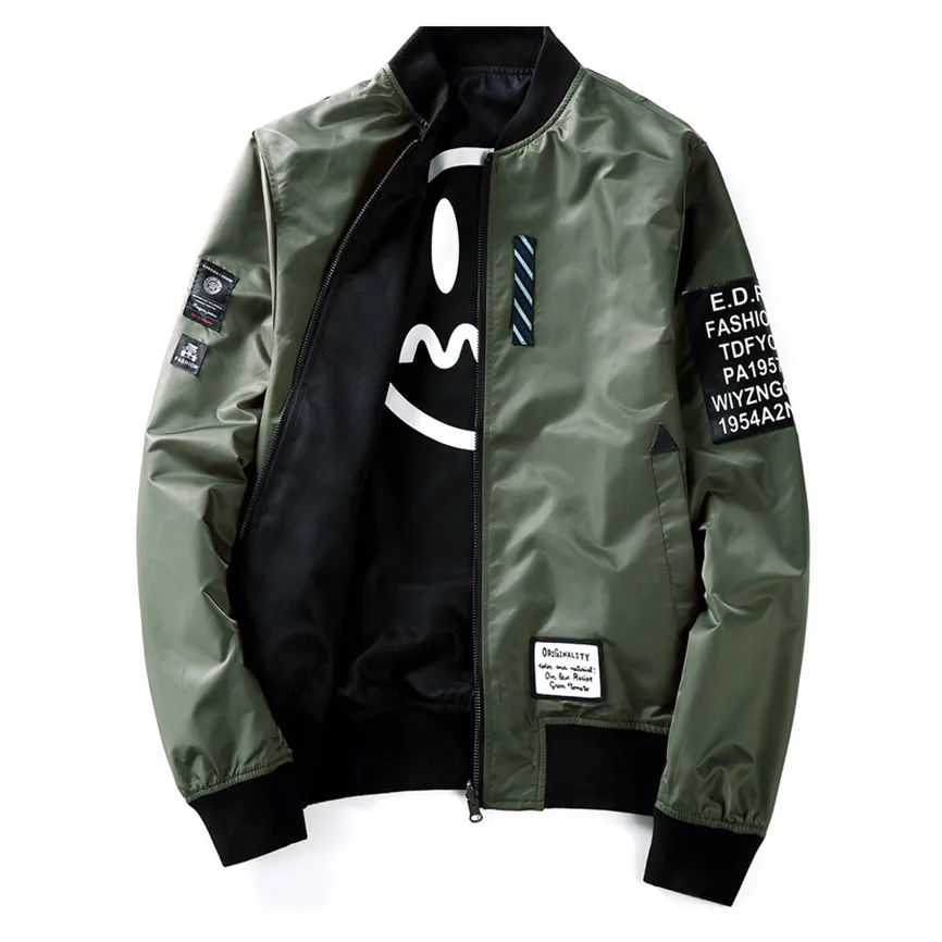 Мужская куртка весна осень 2019 мужская пилота двухсторонняя одежда тонкие куртки