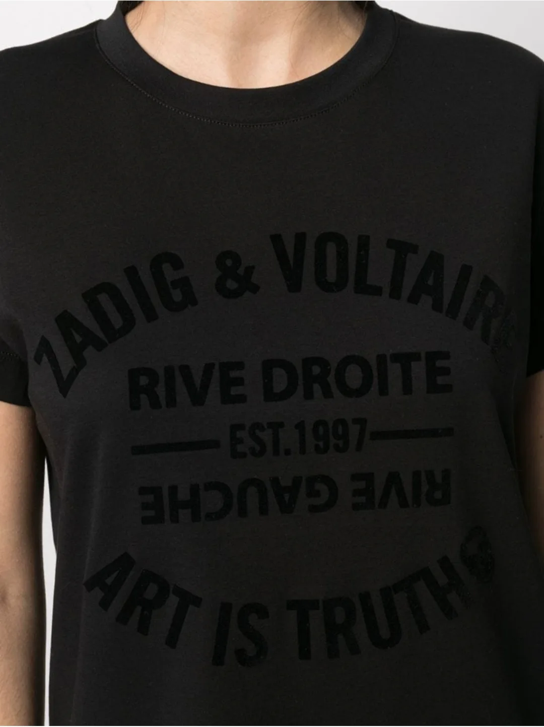 

2021 Summer New Women's Classic Letter Printing Flocking Solid Color Black Cotton White Short-sleeved T-shirt