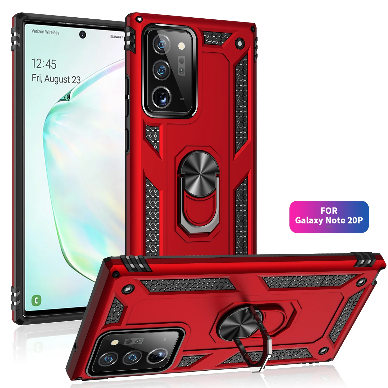 

For Samsung Galaxy Note 20 Ultra Cases Shockproof Armor Case Ring Stand Bumper Phone Back Cover For Samsun Note 20 Phone Case