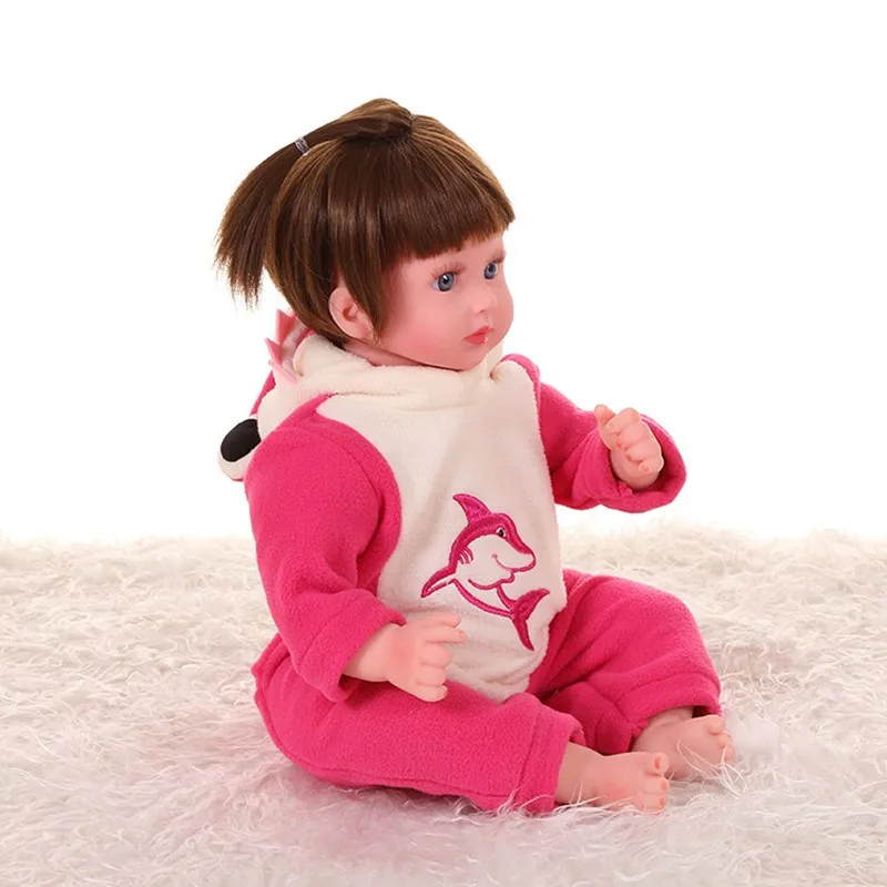 18 Inch Full Vinyl Silicone Reborn Baby Dolls Lifelike Girl Toddler Bath Play Toys Bebe Boneca Birthday Gifts Christmas | Игрушки и