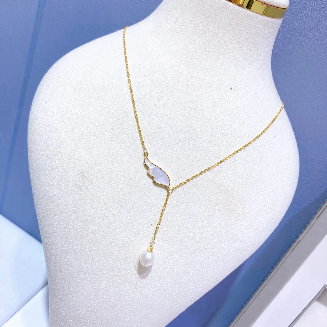 

Регулируемое ожерелье из жемчуга с крыльями ангела, 7-8 мм