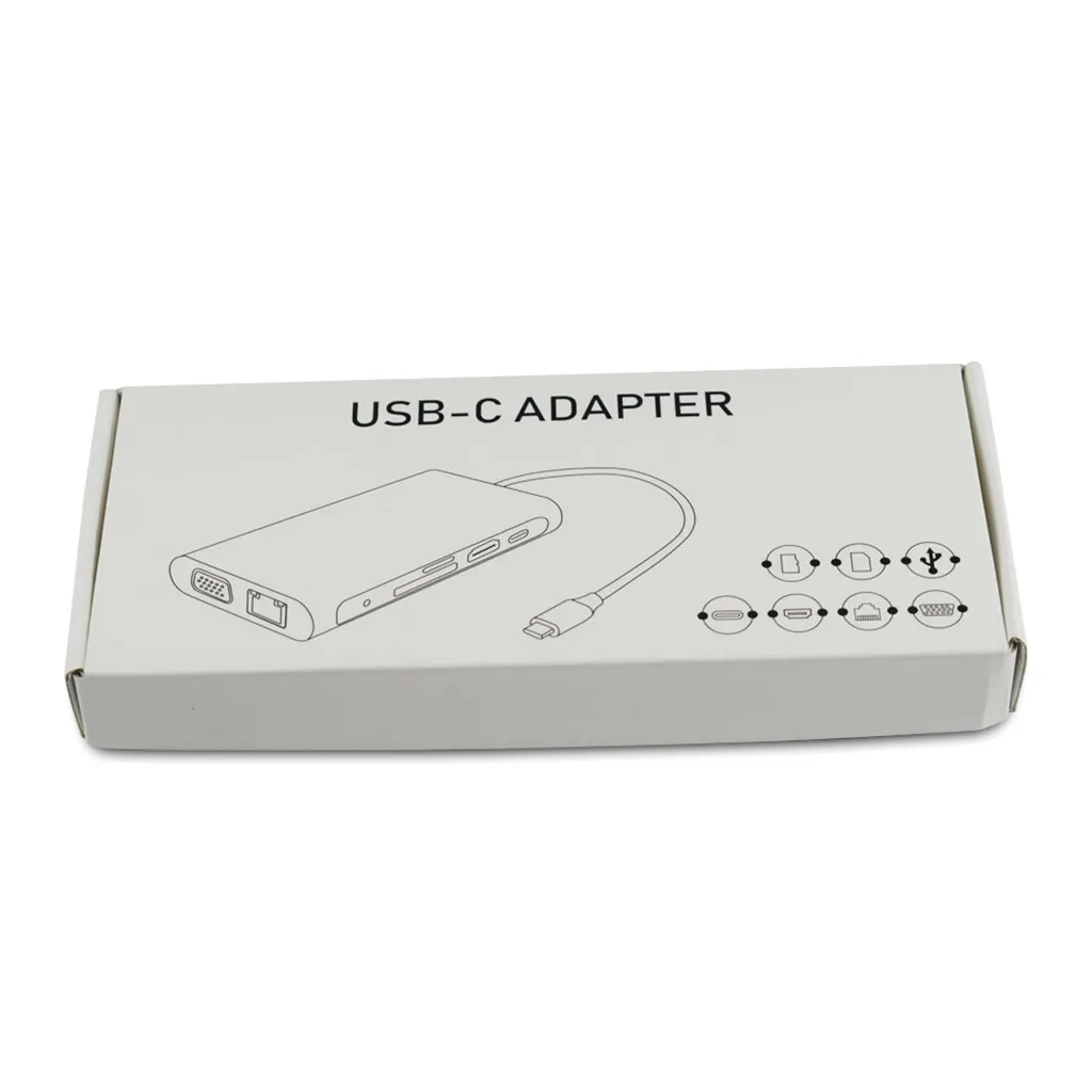 Мульти USB 3 0 Тип c к одиночному/двойному HDMI VGA RJ45 2 hdmi pd sd tf Аудио 1080P 11 в 1 usb-хаб 2019