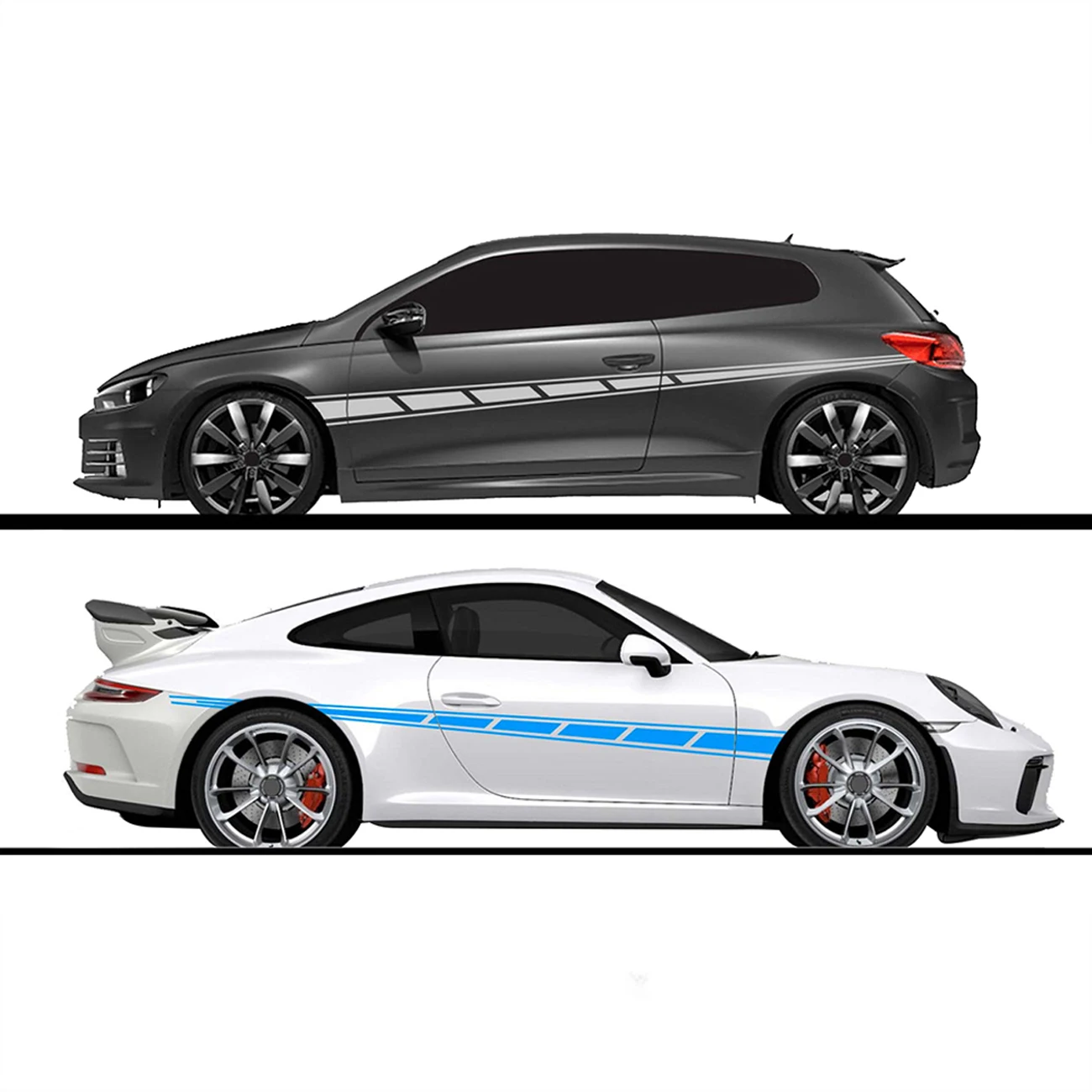 

2pcs Car Stickers Door Both Side Stripes Wrap Vinyl Film Bumper Tuning Style Trim Automobiles Products Car Accessories