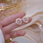 Серьги-гвоздики необычные женские, индивидуальные круглые ювелирные украшения с цирконием, свадебная подвеска, бижутерия, 2021