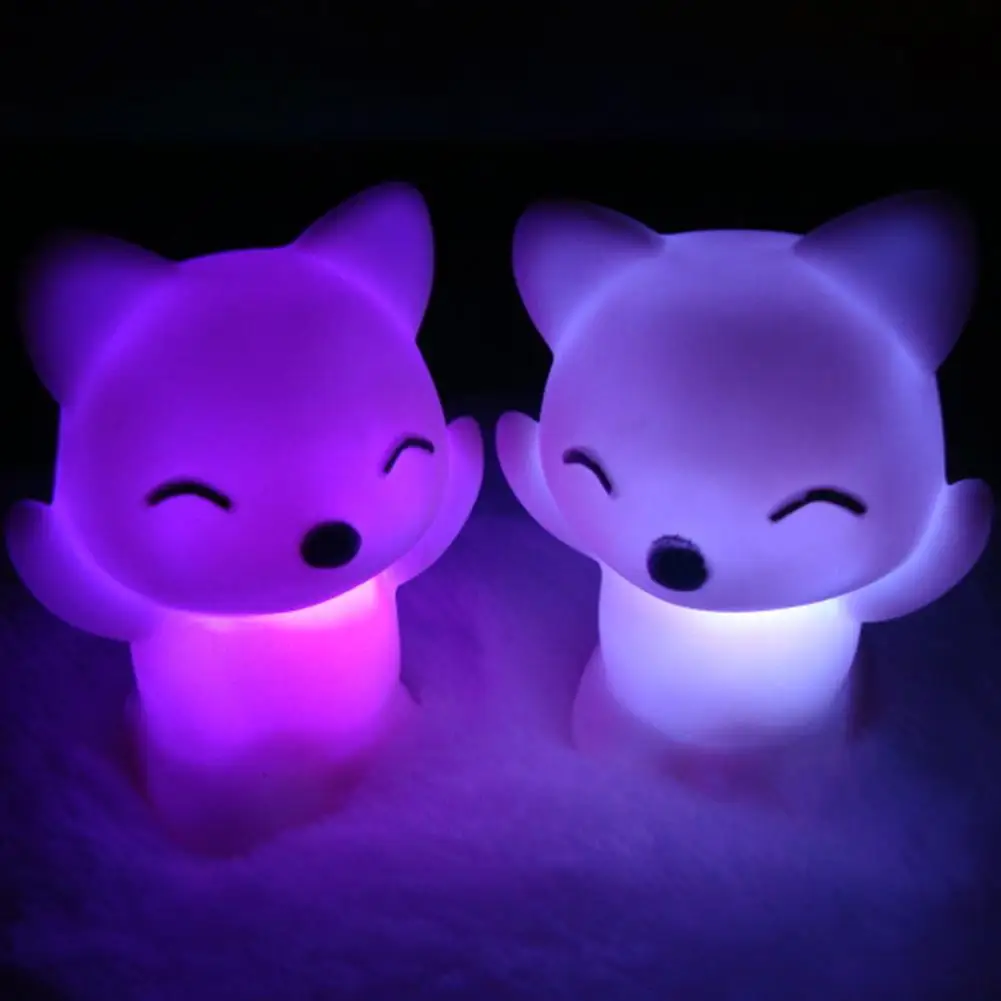 

Fox 7 Color Changing LED PVC White Night Light Kids Bedroom Table Lamp Home Decoration Night Lamp 6x5x7 cm