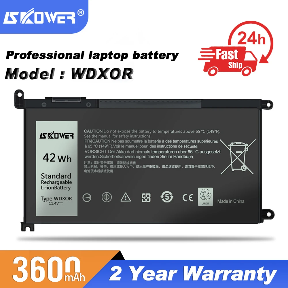 42Wh WDX0R ноутбук Батарея для Dell Inspiron 13 5368 5378 7368 7378 14 7460 15 5565 5578 7560 7569 7570 7579 17 5767 5770