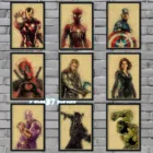 Декоративный постер из крафт-бумаги в стиле супергероев Marvel, Железный человек, Халк, Тор, Капитан Америка, наклейка на стену для детской комнаты A215