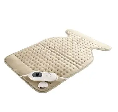 Beige Большой 63*42 см 100W Микроплюш шеи и фиксатор для плеча Электрогрелка 220 V-240 V Электрический зимние теплые облегчение боли в спине, штепсельная вилка европейского стандарта - Цвет: Beige