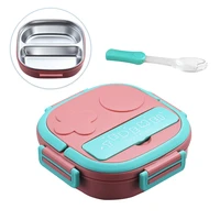 550ml kids baby snacks container outdoor picnic stainless steel lid bento with compartment travel leakproof lunch box school