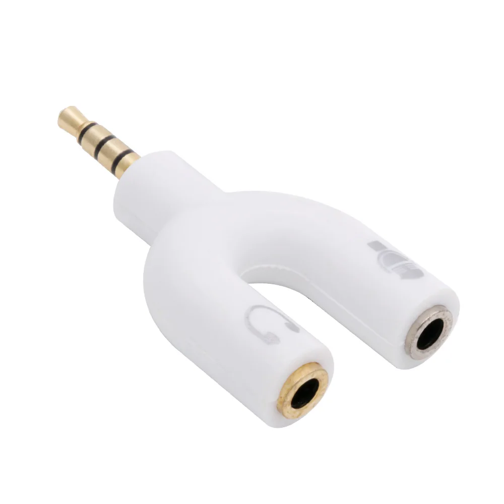 U адаптер двойной разъем для наушников 3 5 мм Аудиокабели сплиттер микрофон 2 в 1