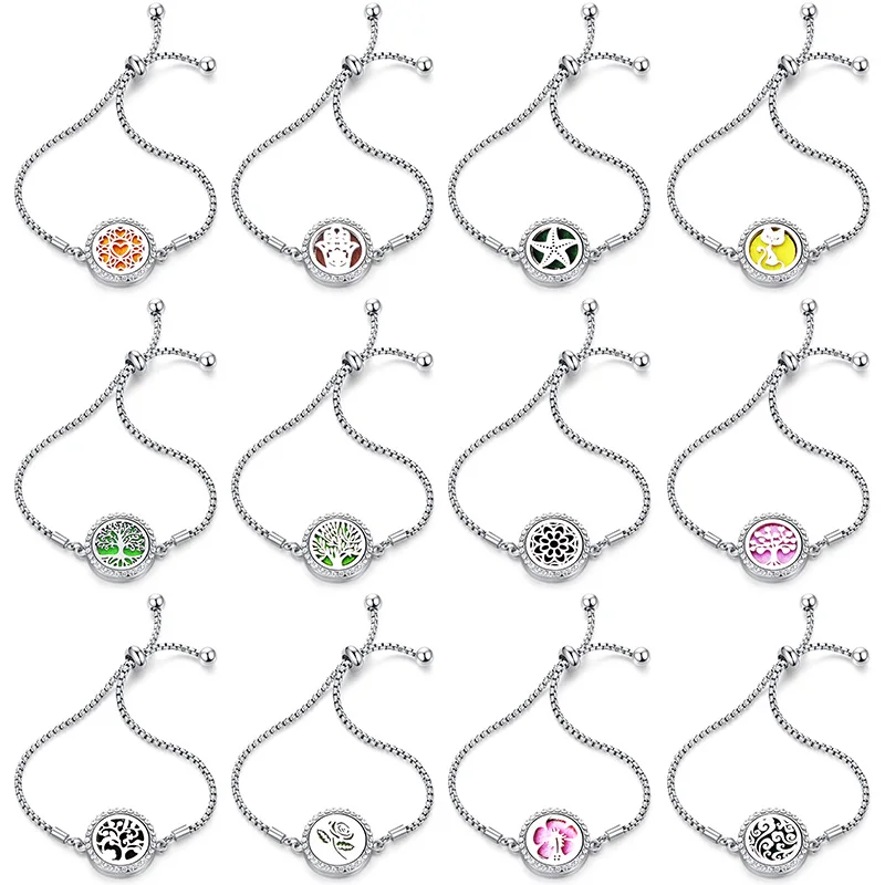 316L Кристалл Медальон с ароматом браслет духи эфирное масло диффузор цепочка