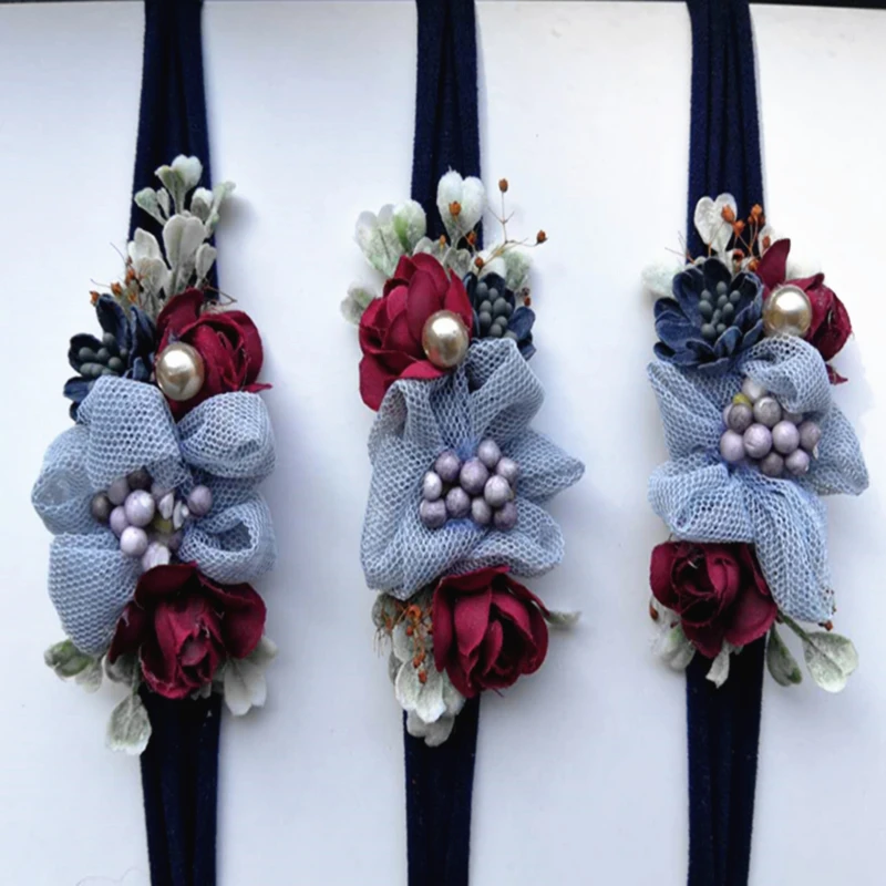 Рождественский детский ободок с цветами реквизит для фотосъемки новорожденных