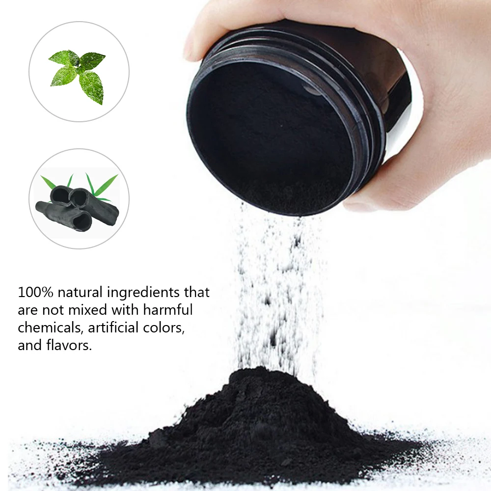Бамбуковый уголь порошок для отбеливания зубов натуральный органический пятен
