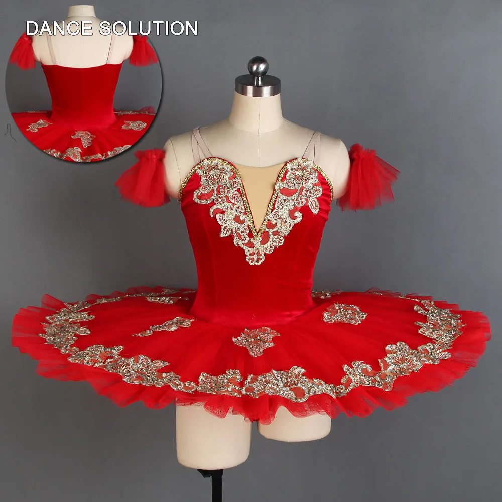 Красные бархатные эластичные Блинные балетные пачки для женщин и девочек