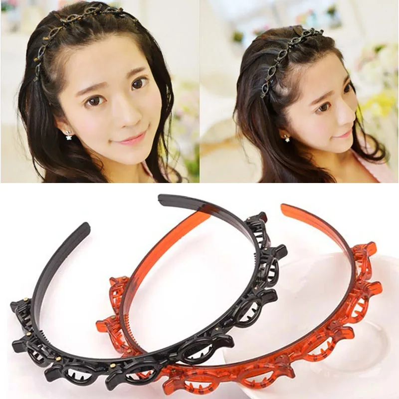 2020 ободок для волос модная двухслойная повязка плетеная заколка передняя