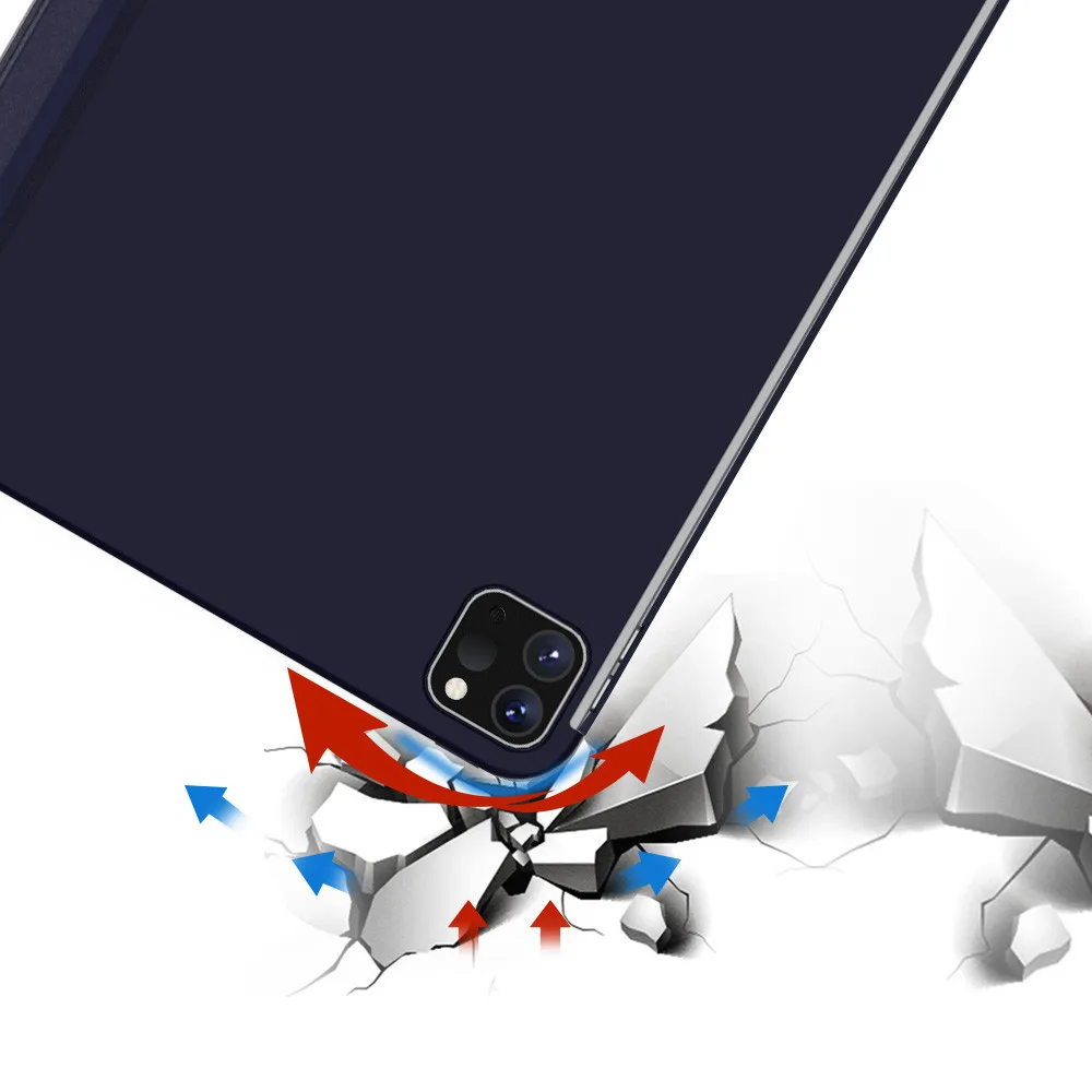 Чехол для IPAD PRO 11 дюймов 2020 гибкий кожаный тонкий тройной складной стенд с