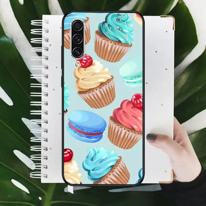 

Macarons Cupcake Phone Case For Samsung A20 A30 30s A40 A7 2018 J2 J7 prime J4 Plus S5 Note 9 10 Plus