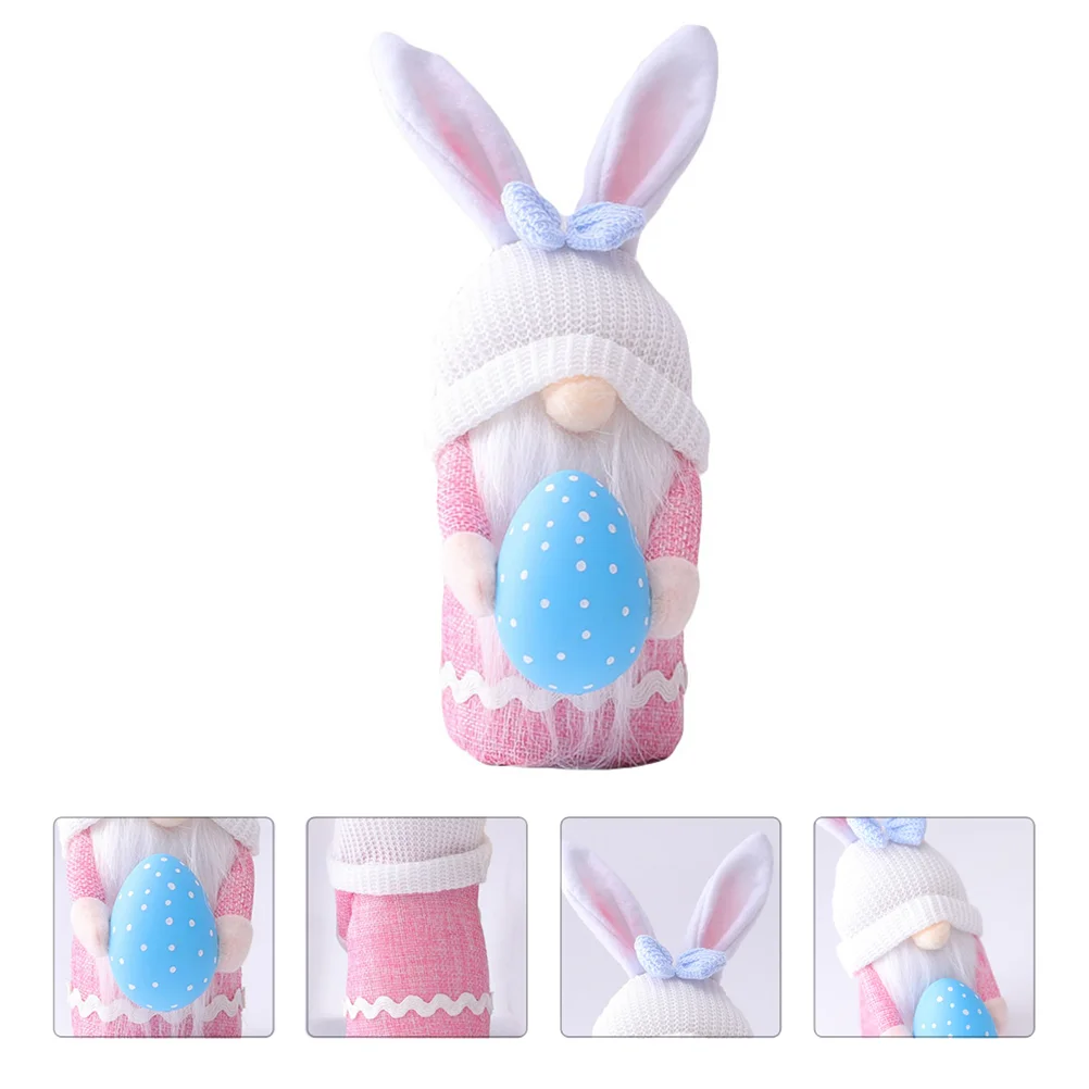

1 шт., карликовая кукла-Банни, украшение, пасхальные безликие гномные куклы, обнимающая яйцо кукла