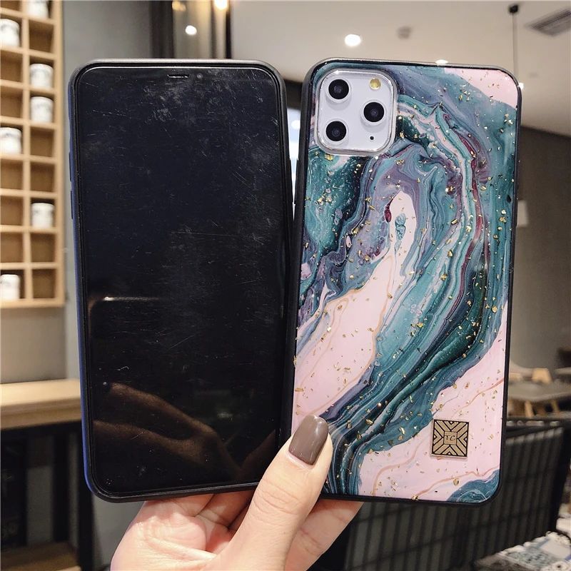 Luxury Glitter Gold Foil Marble Granite Texture Phone Case For iPhone 14 13 12 11 Pro Xs Max Mini X XR 7 8 Plus SE Soft Cover