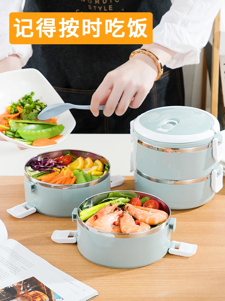 

Women Lunch Box Stainless Steel with Compartments Insulated Plastic Leakproof Lunch Box Container Fiambrera Tableware BY50FH