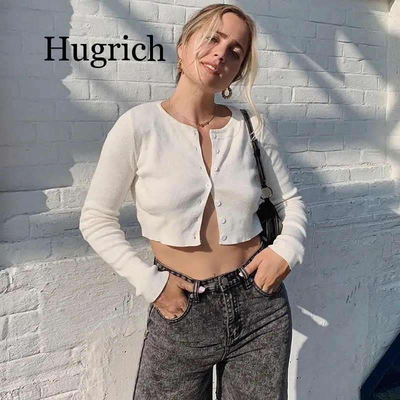 Женский трикотажный короткий свитер на пуговицах мятно зеленый Повседневный