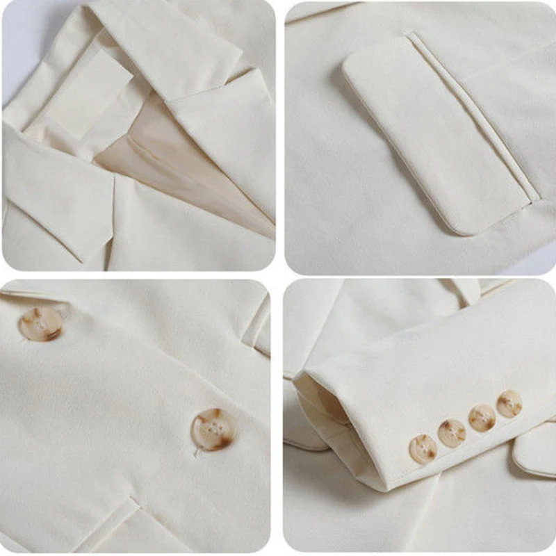 

Sister Fara New Spring 2021 Elegant Notched Blazer Jacket Women Single Breasted Straight Loose Coat Office Lady Casual Blazers