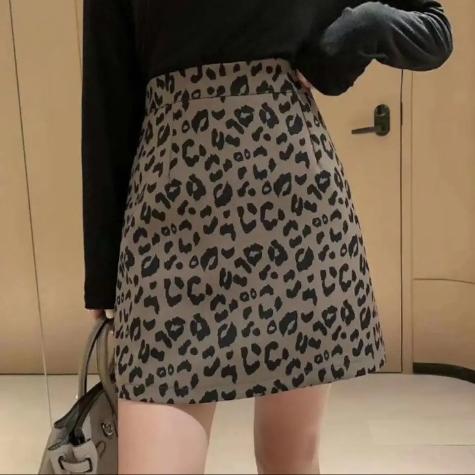 

Leopard Print Skirt Bodycon Women's Spring 2021 New High-waisted One-step A Word Woman Skirts