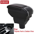 Подлокотник для Toyota Yaris L Sedan Vios, двухслойный поворотный подлокотник из искусственной кожи, центральный приставка для хранения, usb-интерфейс, автомобильные аксессуары